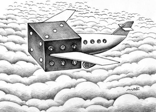 Cartoon: unsafe plane (medium) by Medi Belortaja tagged plane,unsafe,dibs