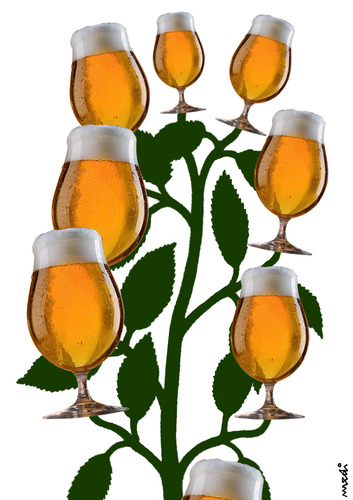 Cartoon: beer flowers (medium) by Medi Belortaja tagged beer,flowers,alcohol,plant