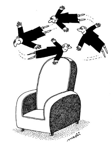Cartoon: candidates for power (medium) by Medi Belortaja tagged chair,power,candidates,politics,politicians,head