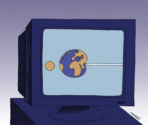 Cartoon: cloning the world (medium) by Medi Belortaja tagged earth,clone,cloning,world,genetics