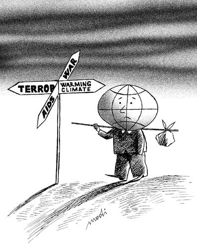 Cartoon: crossroads (medium) by Medi Belortaja tagged question,word,crossroads