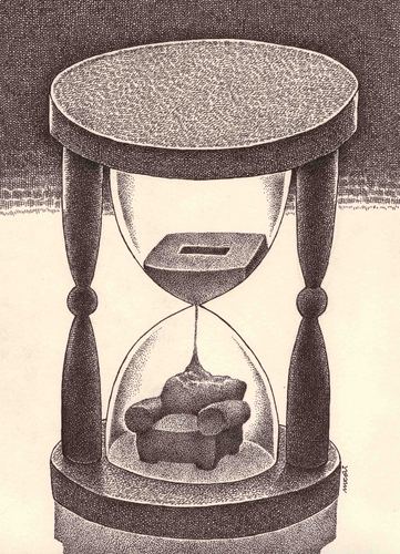 Cartoon: definitely (medium) by Medi Belortaja tagged chair,armchair,power,politicians,elections,box,ballot,hourglass