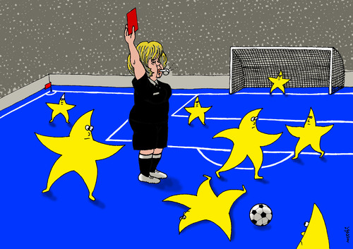 Cartoon: EU stars players (medium) by Medi Belortaja tagged eu,europe,stars,players,soccer,football,merkel