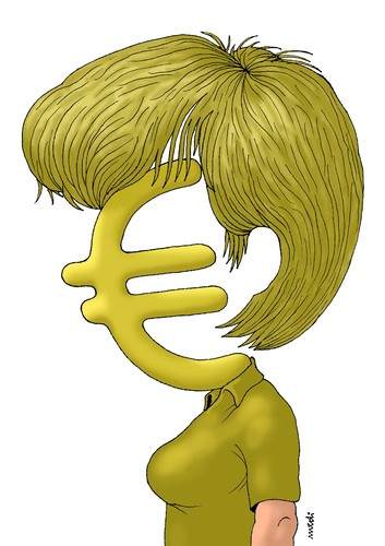 Cartoon: euromerkel (medium) by Medi Belortaja tagged crisis,euro,europe,merkel,angela