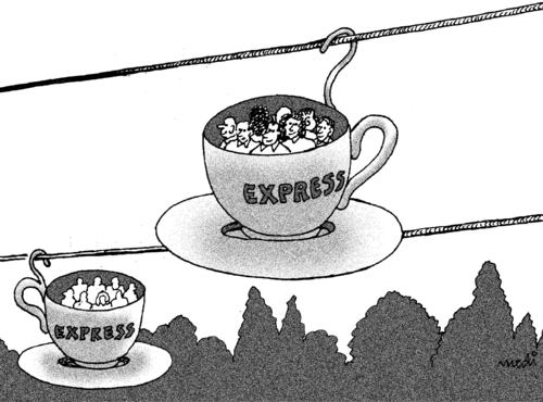 Cartoon: Cable Car Coffee espresso (medium) by Medi Belortaja tagged espresso,coffee,car,cable