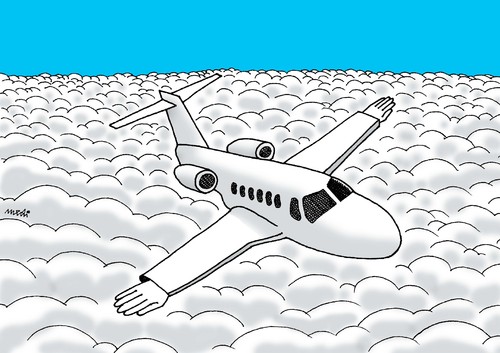 Cartoon: flight (medium) by Medi Belortaja tagged plane,flight,wings,hand,hands,flying