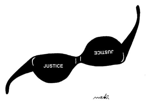 Cartoon: glasses of justice (medium) by Medi Belortaja tagged justice,glasses