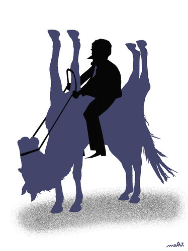 Cartoon: horsemanis (medium) by Medi Belortaja tagged horse,man,horseman,politics,politicians,leader,chief,power