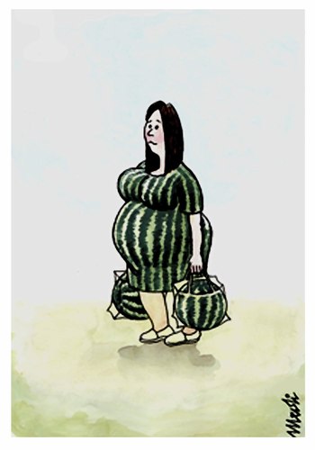 Cartoon: pregnancy (medium) by Medi Belortaja tagged humor,pregnancy,watermelon,shoping