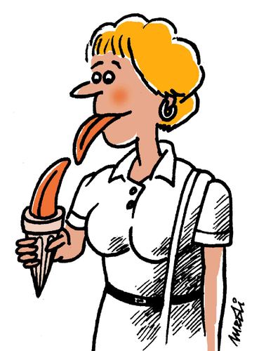 Cartoon: icecream (medium) by Medi Belortaja tagged lick,tongue,cream,ice,humor