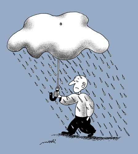 Cartoon: it s raining 2 (medium) by Medi Belortaja tagged umbrella,raining,its