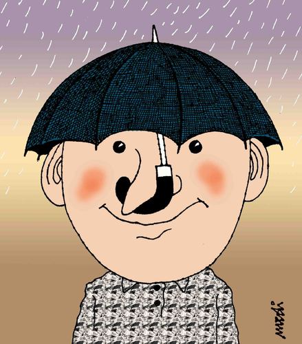 Cartoon: umbrellas hats (medium) by Medi Belortaja tagged hat,umbrellas,raining