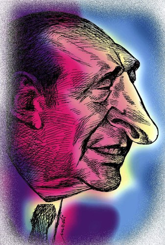 Cartoon: jacque chirac (medium) by Medi Belortaja tagged chirac,jacque