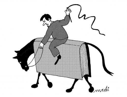 Cartoon: horse book (medium) by Medi Belortaja tagged book,horse