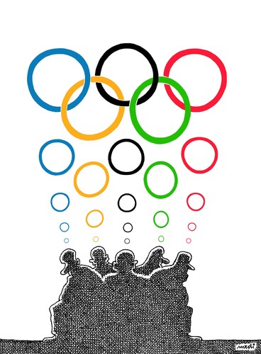 Cartoon: olympic thinkers (medium) by Medi Belortaja tagged olympic,games,thinkers