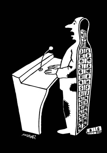 Cartoon: poor politician (medium) by Medi Belortaja tagged dictators,dictatorship,erdogan,politicians,euro,usd,money,corruption,poverty,poor,speech,elections