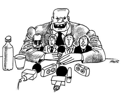 Cartoon: press conference (medium) by Medi Belortaja tagged conference,press