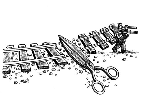 Cartoon: railways thief (medium) by Medi Belortaja tagged thief,railways