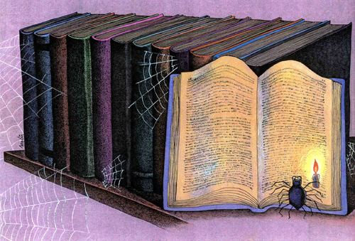 Cartoon: spiders reading (medium) by Medi Belortaja tagged literature,book,reading,spiders