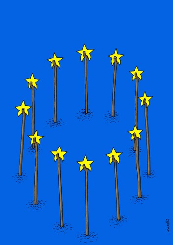 Cartoon: tired stars (medium) by Medi Belortaja tagged crisis,eurozone,europe,eu,stars,tired