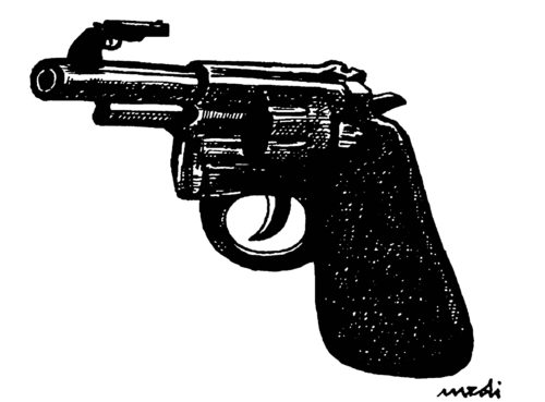 Cartoon: Weapon (medium) by Medi Belortaja tagged kill,suicide,guns,gun,weapon