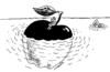 Cartoon: apple island (small) by Medi Belortaja tagged apple island robinson crusoe humor