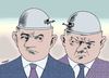 Cartoon: bunkers of hatred (small) by Medi Belortaja tagged bunkers,conflict,hate,angry,men,heads