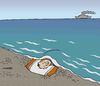 Cartoon: dream in the seaside (small) by Medi Belortaja tagged dream seaside sleeping cover