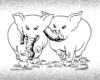 Cartoon: Elephants love (small) by Medi Belortaja tagged elephants,love,snout,lovers,humor,valentines,day