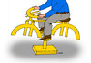 Cartoon: eurobicycle (small) by Medi Belortaja tagged euro,bicycle,financial,crisis