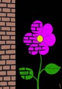 Cartoon: flower near wall (small) by Medi Belortaja tagged flower nature wall environment bricks