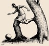 Cartoon: footballer (small) by Medi Belortaja tagged footballer,soccer,football,sport,trees,nature,euro,2012,ukraine