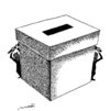 Cartoon: free elections (small) by Medi Belortaja tagged free,elections,ballot,box,fear,manipulation,terror