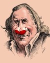 Cartoon: Gerard Depardieu (small) by Medi Belortaja tagged gerard depardieu breasta nose