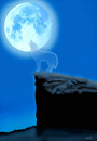 Cartoon: ghost of dead wolf (small) by Medi Belortaja tagged ghost wolf death moon night nature protection animals dead
