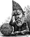 Cartoon: Hamid Karzai and Afghanistan (small) by Medi Belortaja tagged hamid,karzai,and,afghanistan