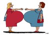 Cartoon: hard handshake (small) by Medi Belortaja tagged hard,handshake,woman,women,pregnant,pregnancy,friendship,humor