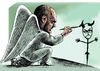 Cartoon: painting a devil (small) by Medi Belortaja tagged painting,devil,angel