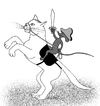 Cartoon: mouse towards war (small) by Medi Belortaja tagged mouse war horse napoleon humor