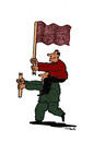 Cartoon: acquisition of the flag (small) by Medi Belortaja tagged flag,abuse,politicians,standardbearer