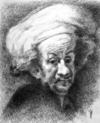 Cartoon: Rembrandt (small) by Medi Belortaja tagged rembrandt,van,rijn