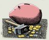 Cartoon: savings (small) by Medi Belortaja tagged savings hammer pigg
