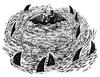 Cartoon: sharks and island (small) by Medi Belortaja tagged globe,world,shark,crusoe,planet,earth