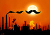Cartoon: mustaches of the sun (small) by Medi Belortaja tagged sun,mustaches,mistache,ecological,destruction,environment