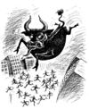 Cartoon: mad cow (small) by Medi Belortaja tagged mad,cow,panic,fear,peoples