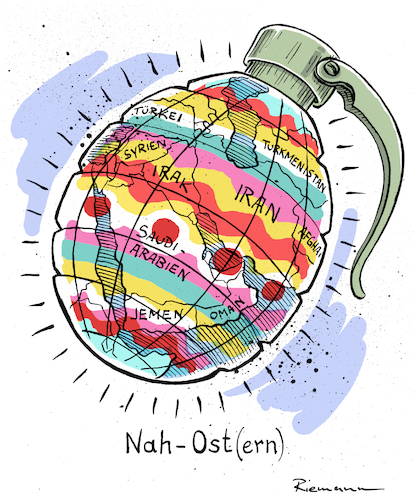 Cartoon: Frohe Ostern (medium) by Riemann tagged mittlerer,osten,nahost,konflikt,iran,israel,libanon,krieg,usa,trump,ostern,eiergranate,cartoon,george,riemann,mittlerer,osten,nahost,konflikt,iran,israel,libanon,krieg,usa,trump,ostern,eiergranate,cartoon,george,riemann