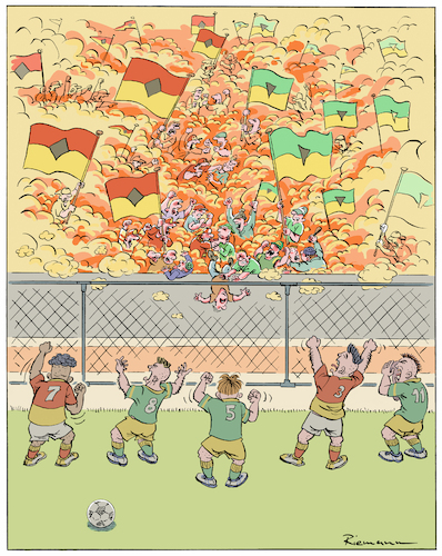 Cartoon: Hooligans (medium) by Riemann tagged fussball,soccer,hooligans,sport,krieg,ultras,fanatiker,fanatics,fans,cartoon,george,riemann,fussball,soccer,hooligans,sport,krieg,ultras,fanatiker,fanatics,fans,cartoon,george,riemann