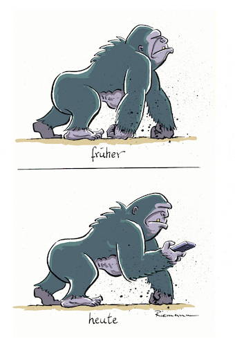Cartoon: Männer (medium) by Riemann tagged mmaan,frau,macho,männer,toxisch,gorilla,männchlich,entwicklung,cartoon,george,riemann,mmaan,frau,macho,männer,toxisch,gorilla,männchlich,entwicklung,cartoon,george,riemann