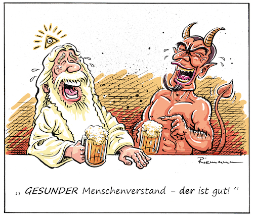 Cartoon: Menschen (medium) by Riemann tagged menschen,verstand,irrsinn,krieg,klima,zerstörung,natur,raubbau,religion,hass,geiz,neid,nationalismus,gott,teufel,cartoon,george,riemann,menschen,verstand,irrsinn,krieg,klima,zerstörung,natur,raubbau,religion,hass,geiz,neid,nationalismus,gott,teufel,cartoon,george,riemann