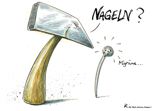 Cartoon: Nageln (medium) by Riemann tagged werkzeug,drama,beziehung,handwerker,cartoon,george,riemann